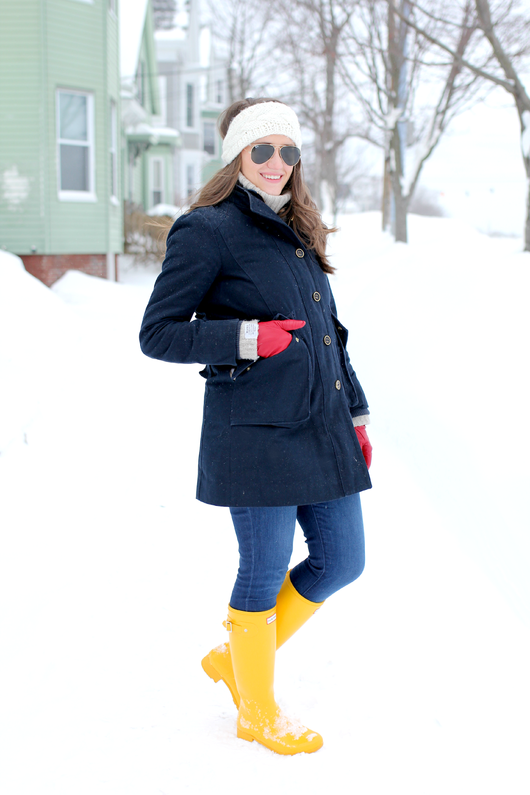short yellow hunter rain boots