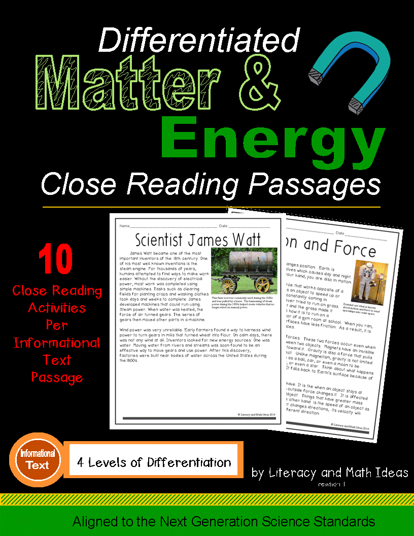 Literacy & Math Ideas: Close Reading in Science, Social Studies, and
