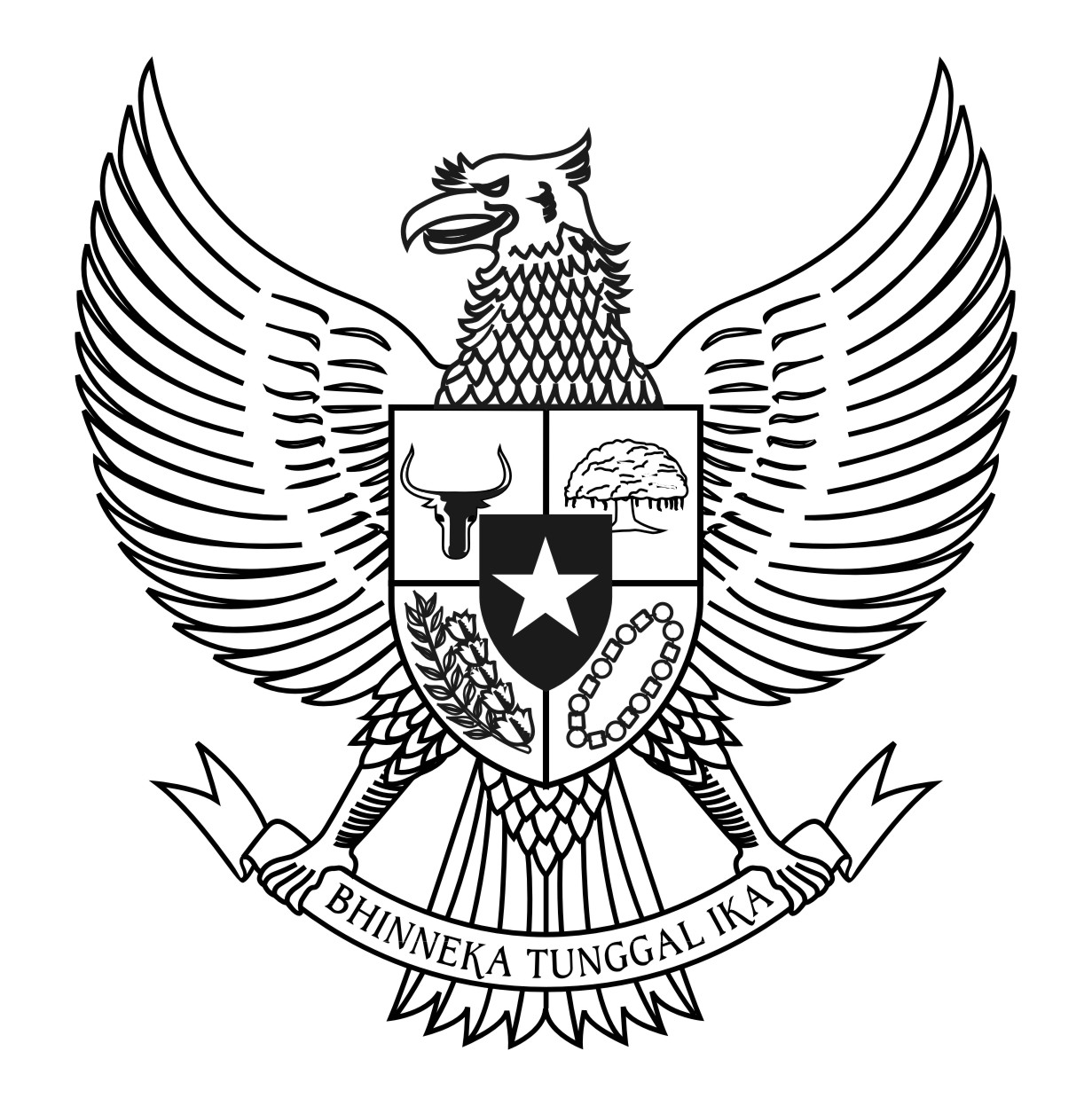 Gambar Burung Garuda Pancasila Hitam Putih Retorika