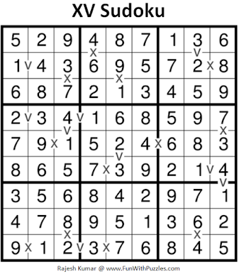 XV Sudoku (Fun With Sudoku #191) Answer
