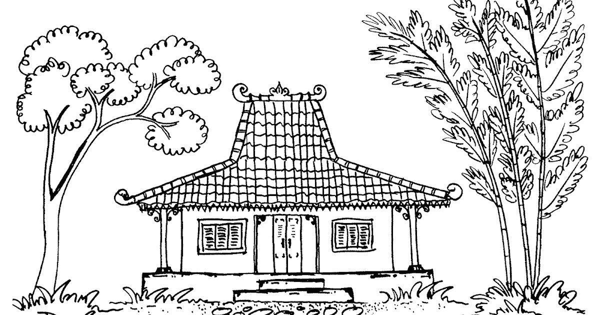 Rumah Adat Jawa Joglo - Contoh Gambar Mewarnai