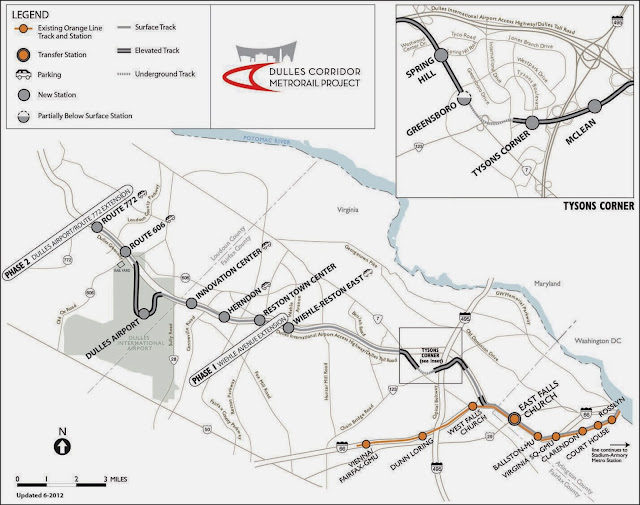 Dulles Virginia Corridor Metrorail Station Map