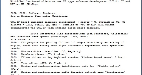 software engineer curriculum vitae creative format in word curriculum vitae software
