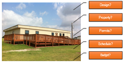 Prebaricated modular daycare and classroom buildings.