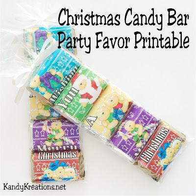 Create a quick and easy party favor for your Christmas party with this printable candy bar wrapper.  You'll wow your class mates, your friends, your family, or even neighbors stopping by with the unexpected cookie plate with a fun treat to give that wishes them a Merry Christmas.
