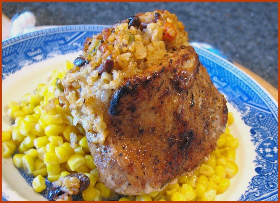 Fat Johnny's Front Porch Jambalaya Stuffed Pork Chops