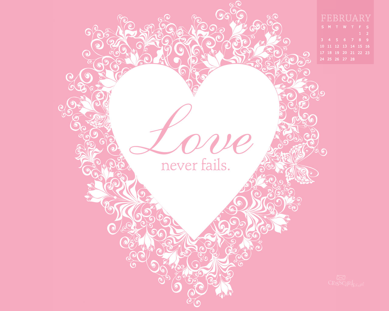 Love Never Fails Valentines Day Wallpaper 1280-x-1024