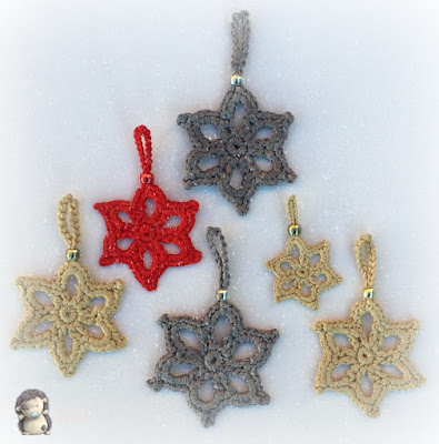 Estrellas navideñas a crochet