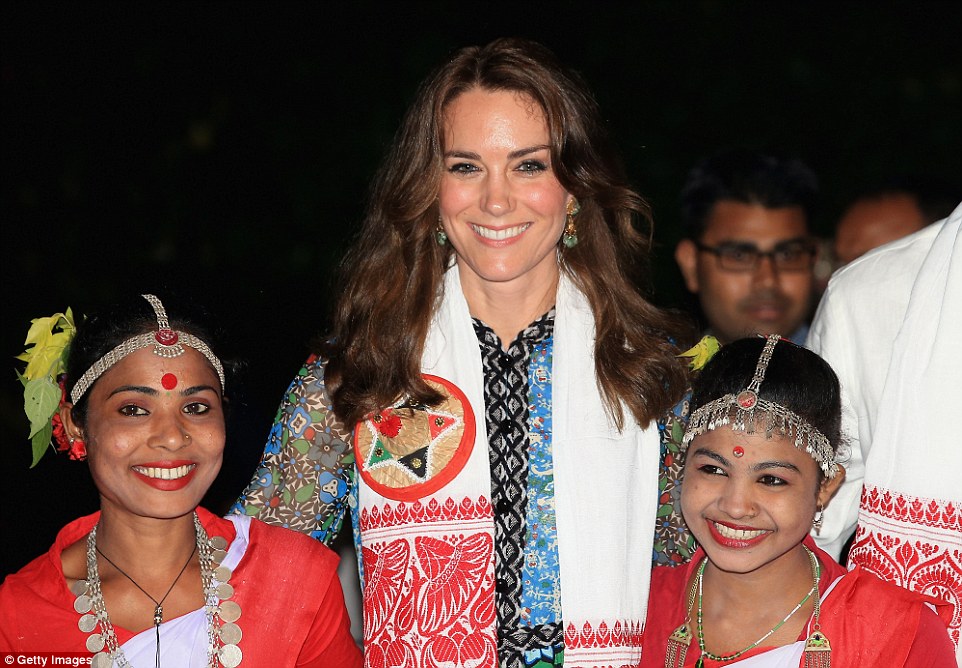 Kate Middleton mingled with traditional Indian dancers in Assam, India