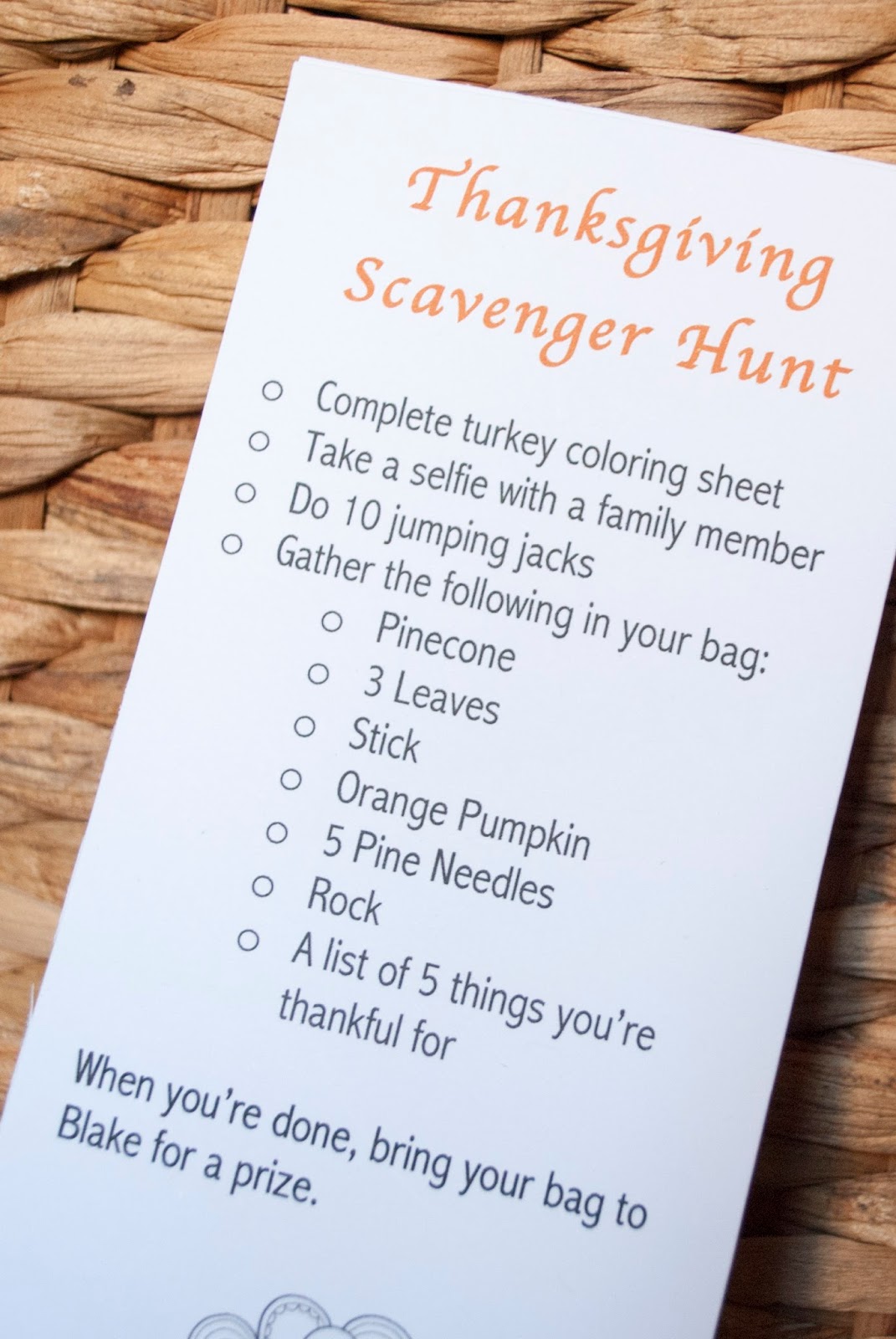 Practically Living: Thanksgiving Scavenger Hunt