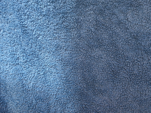 Blue towel, showing the loops
