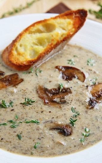 A cream of mushroom soup with brie to make it extra creamy and good!