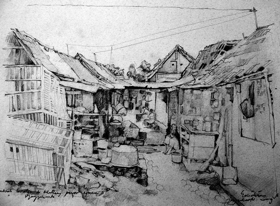 20 Sketsa Gambar Pemandangan Bangunan Bersejarah di Yogyakarta - Seni ...
