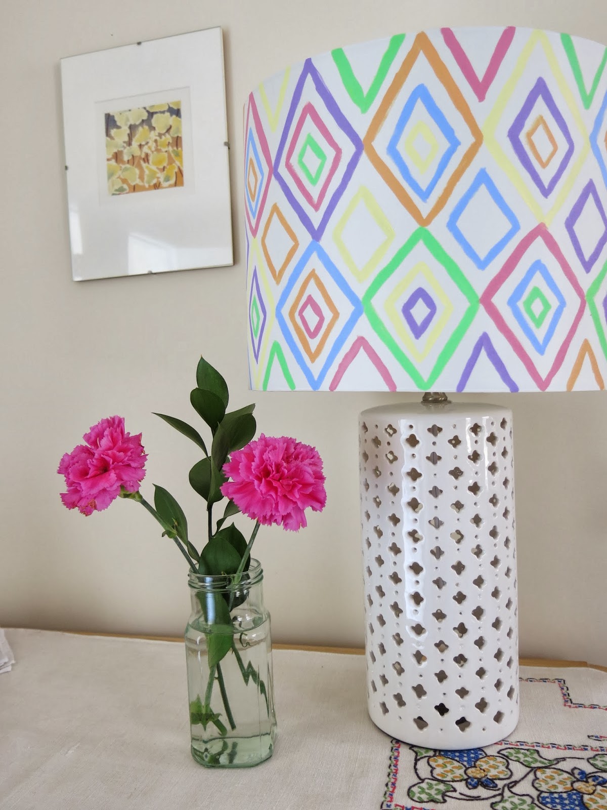 with 2 hands {4 you}: One Down, One to Go: Painted Lamp Shade