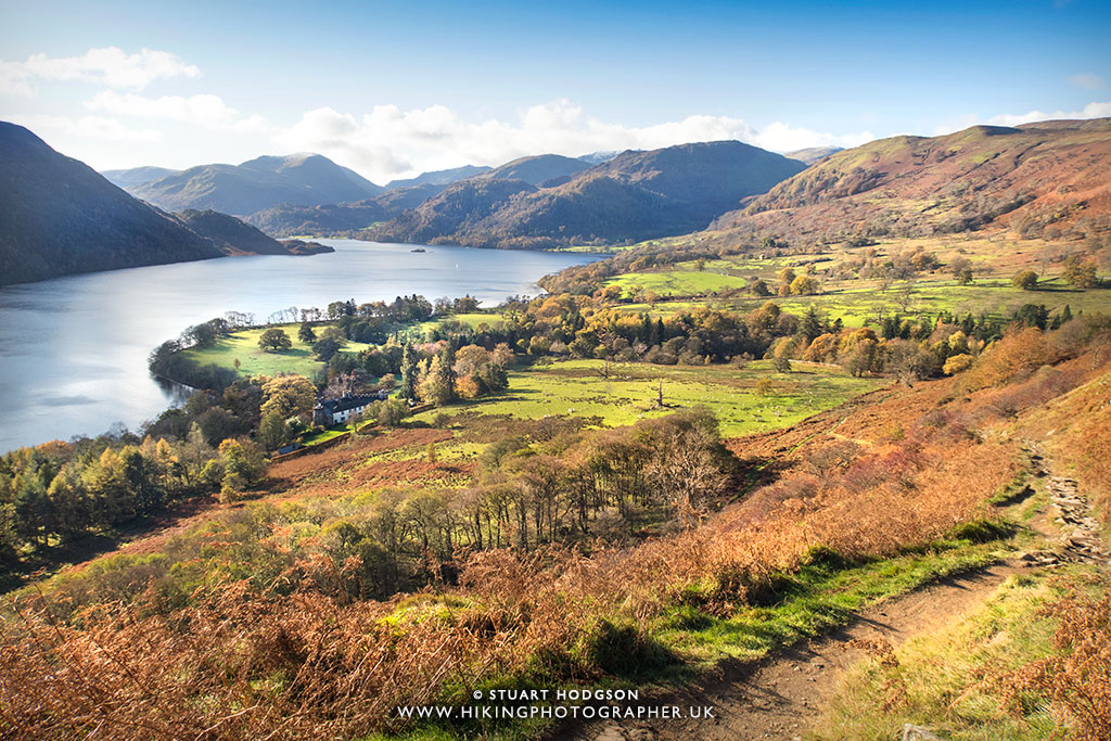 Ullswater walks Gowbarrow Fell Aira Force best Lake District views Lakes Cumbria England