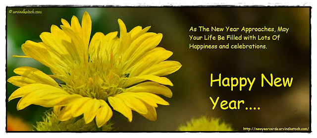 Yellow, Flower, New Year Card, Approaches, Happiness, Celebration, 