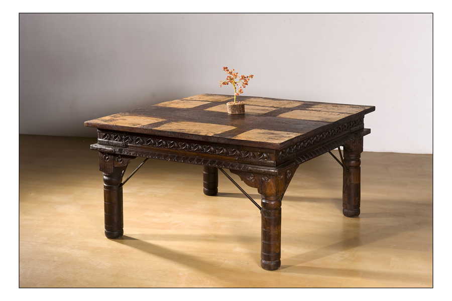 Jodhpur Furniture Carved Upcycled Coffee Table