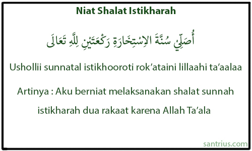 Niat Shalat Istikharah Niat Shalat Istikharah