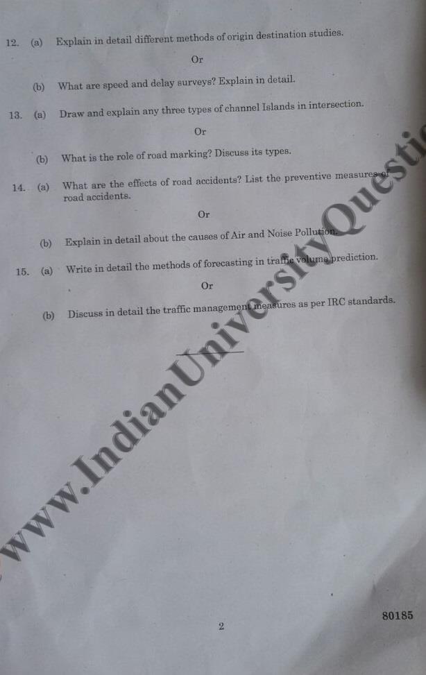 CE6006 Traffic Engineering and Management Nov Dec 2016 Question Paper