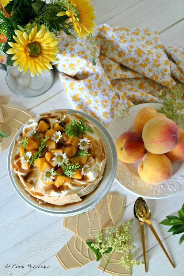 peaches-semifreddo, tarta-helada-de-melocoton, summer-dessert, icecream-peache-tart