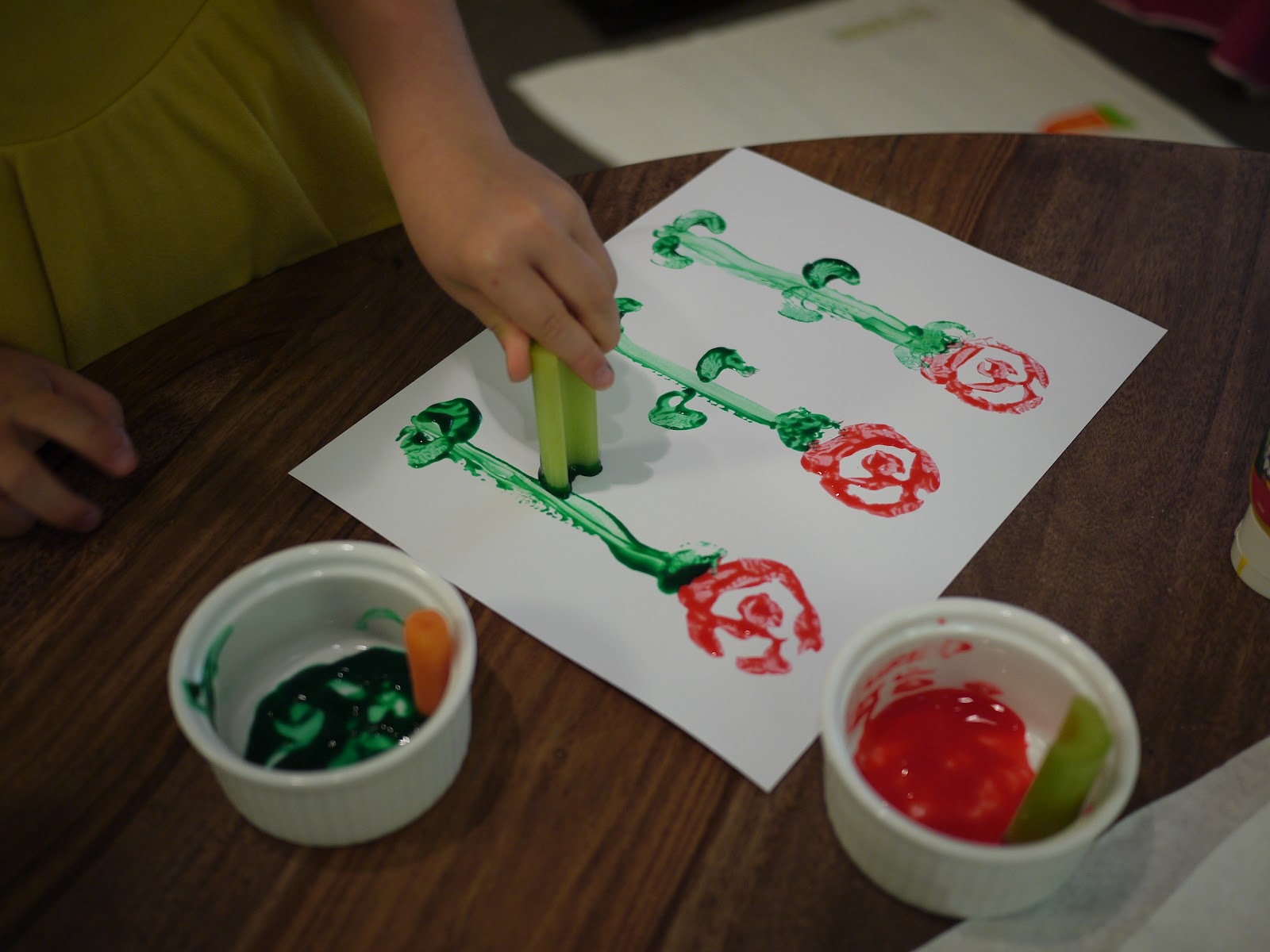 Little Hiccups Painting with Vegetables