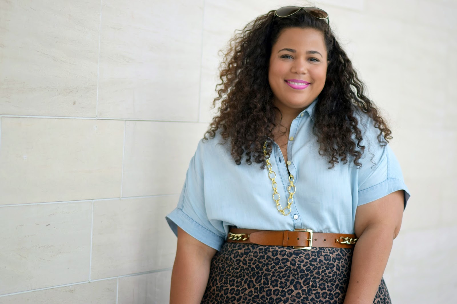 Plus size chambray shirt outfit