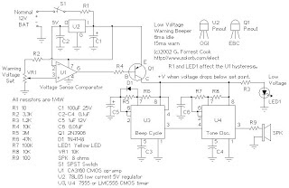 Battery Low Voltage Beeper Circuit