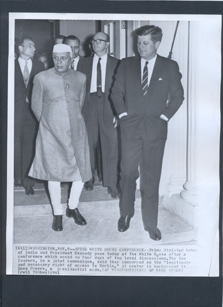 Prime Minister Jawaharlal Nehru With Us President Kennedy In White