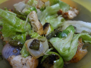 Brussel Sprouts and chicken salad in tangy dressing