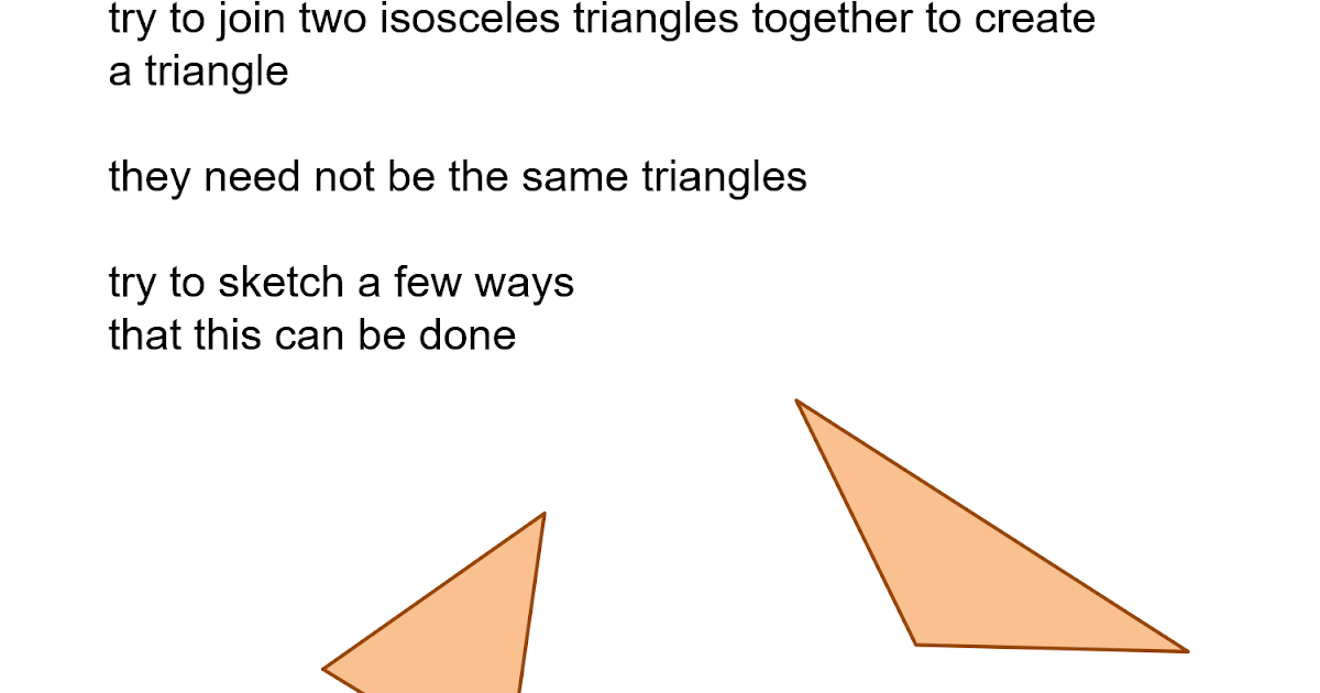MEDIAN Don Steward mathematics teaching two isosceles triangles stuck