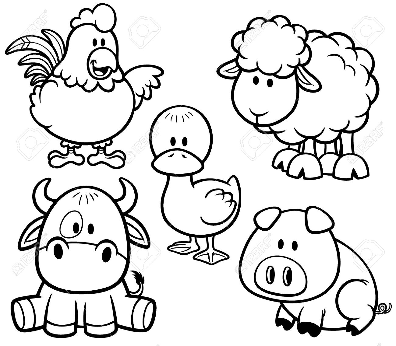 Cute Baby Farm Animal Coloring Pages ~ Best Coloring Pages For Kids