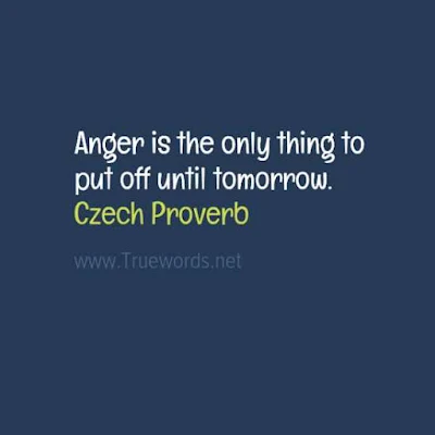 Anger is the only thing to put off until tomorrow
