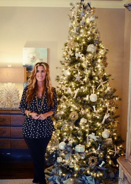 Kristie of the Decorologist with her Christmas Tree