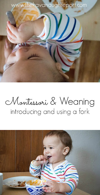 Montessori and weaning - introducing a fork with your baby or toddler