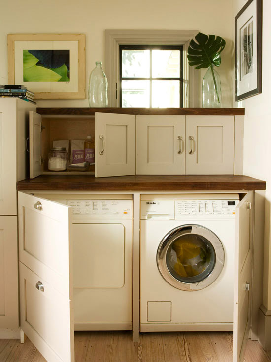 Ideas for Hiding the Washer and Dryer  Driven by Decor