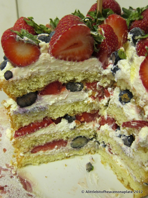 A little bit of heaven on a plate... Fresh Fruit & Cream Genoise