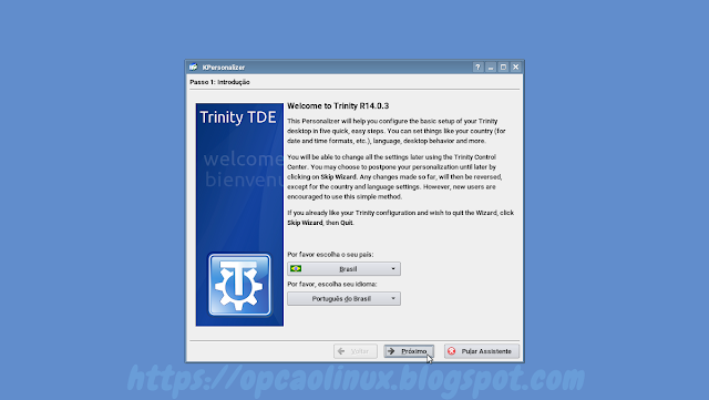 Configurando o idioma do Trinity Desktop
