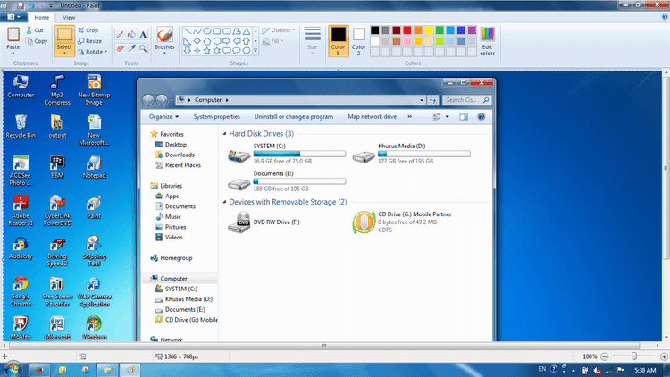 Tampilan gambar di Paint setelah menekan tombol Paste atau CTRL + V Panduan Gambar Langkah 1.5. Cara screenshot di pc dan laptop menggunakan tombol PRTSC dan programs Paint Tampilan gambar di Paint setelah menekan tombol CTRL + V atau Paste Blog Mas Dory