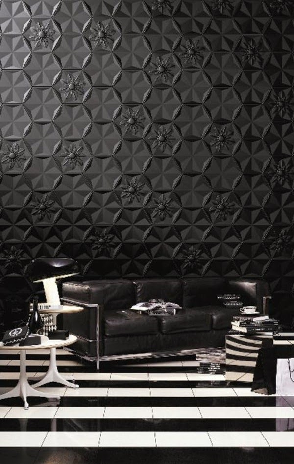 The black wallpaper in your home creates an artistic Interior