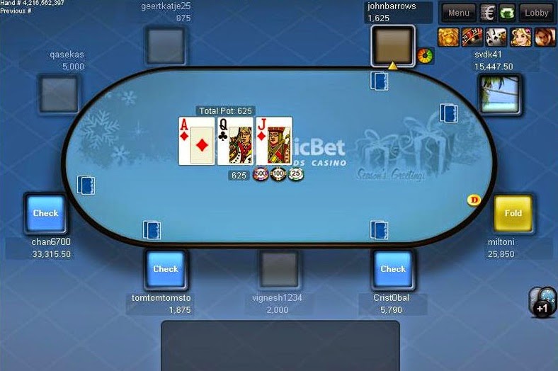 Nordicbet Poker Table Screen