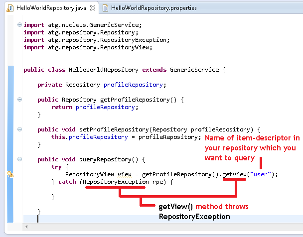 ART#212 - How to query ATG repository from Java Code using Repository ...