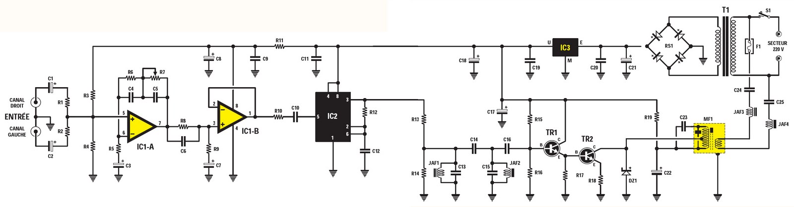 Schema filtre secteur 220v