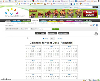 Generator calendar - TimeAndDate.com