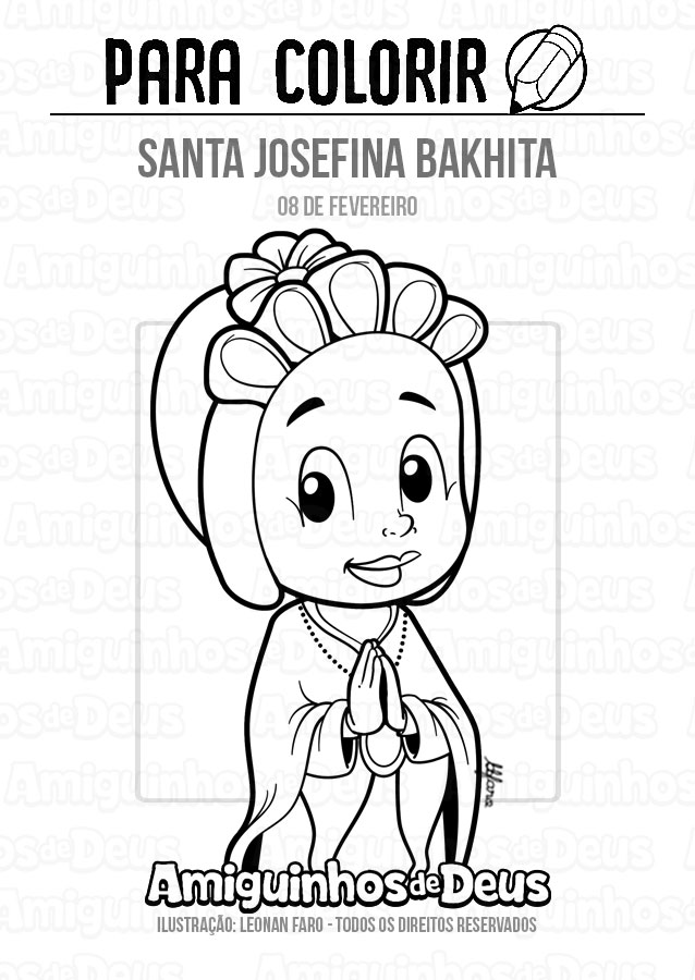 Santa Bakhita desenho para colorir