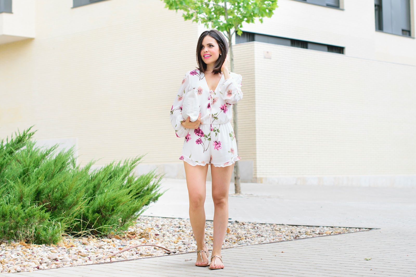 look con jumpsuit de flores de forever21