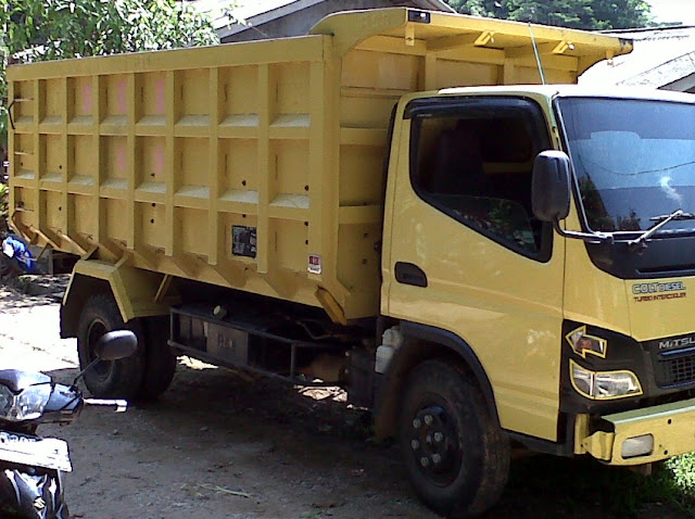 karoseri dump truk jawa timur-kuning depan