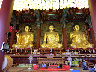 Golden Buddha at the Jogyesa Temple in Seoul