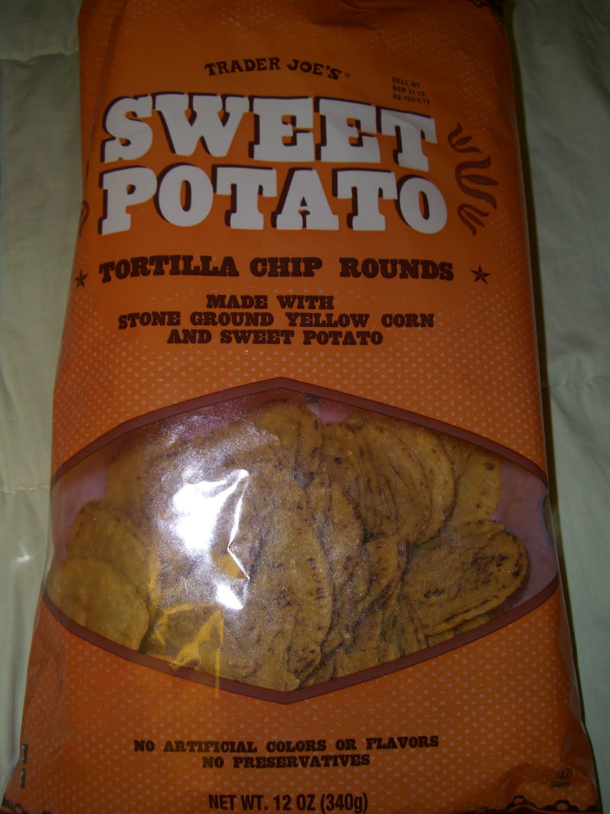 Potato Chips & Beer Sweet Potato Tortilla Chip Rounds