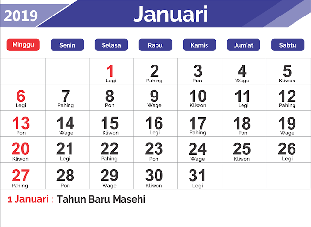 Kalnder Jawa 2019 Gratis Download Template Kalender Jawa 2019 Dan File CDR,PDF Gratis