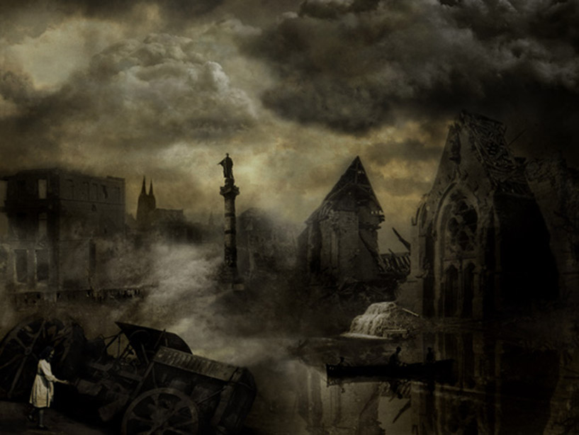 готический зеленый. дарк фэнтези. разрушенный мост фэнтези. мрачный лес. человек в лесу ночью.